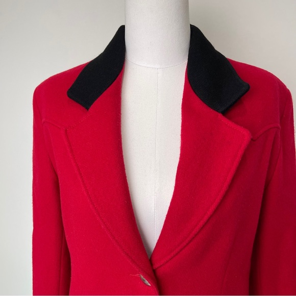 VINTAGE Pioneer Wear Womens Western Red Wool Jacket USA Size Large - Picture 3 of 15